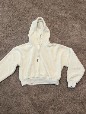 Adore Me White Sherpa Hoodie, Medium